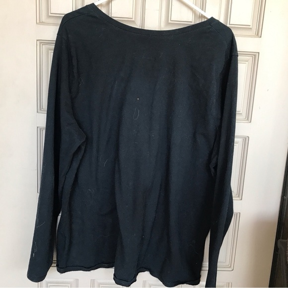 JMS Hanes Essentials TEE Sz2X/2XG Long Sleeves Black/Blue Excellent Condition - Picture 2 of 5